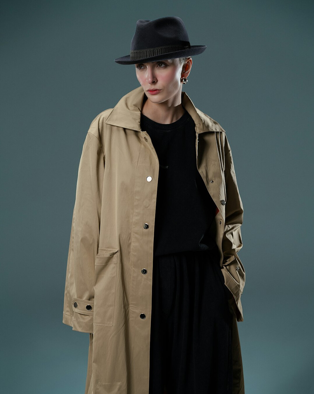 charismatic detective in trench coat