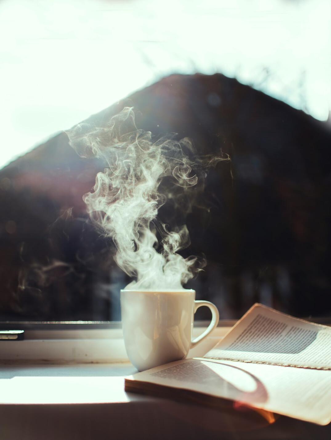 coffee and open book