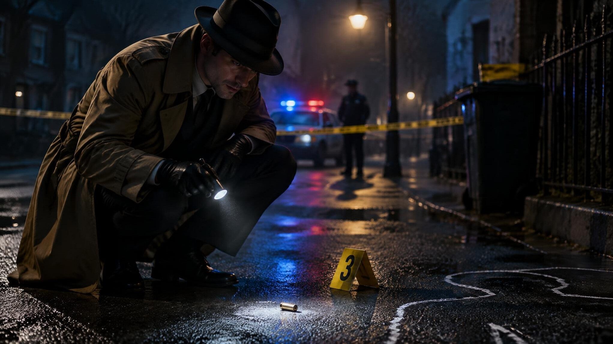 detective investigating clues